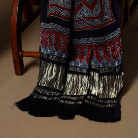 Black - 3pc natural dyed unstitched modal silk dress