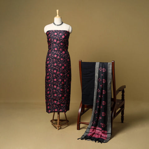 3pc pashmina wool handloom unstitched sanganeri dress