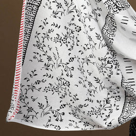 Buy Black 3pc Sanganeri Block Print Cotton Dress Material