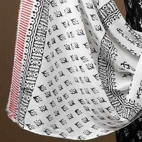 Buy Black 3pc Sanganeri Block Print Cotton Dress Material