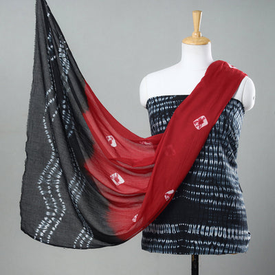  3pc Shibori Tie-Dye Cotton Suit Material Set 