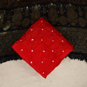 Black - 3pc Tie-Dye Heavy Zari Work Unstitched Bandhani Dress Material 