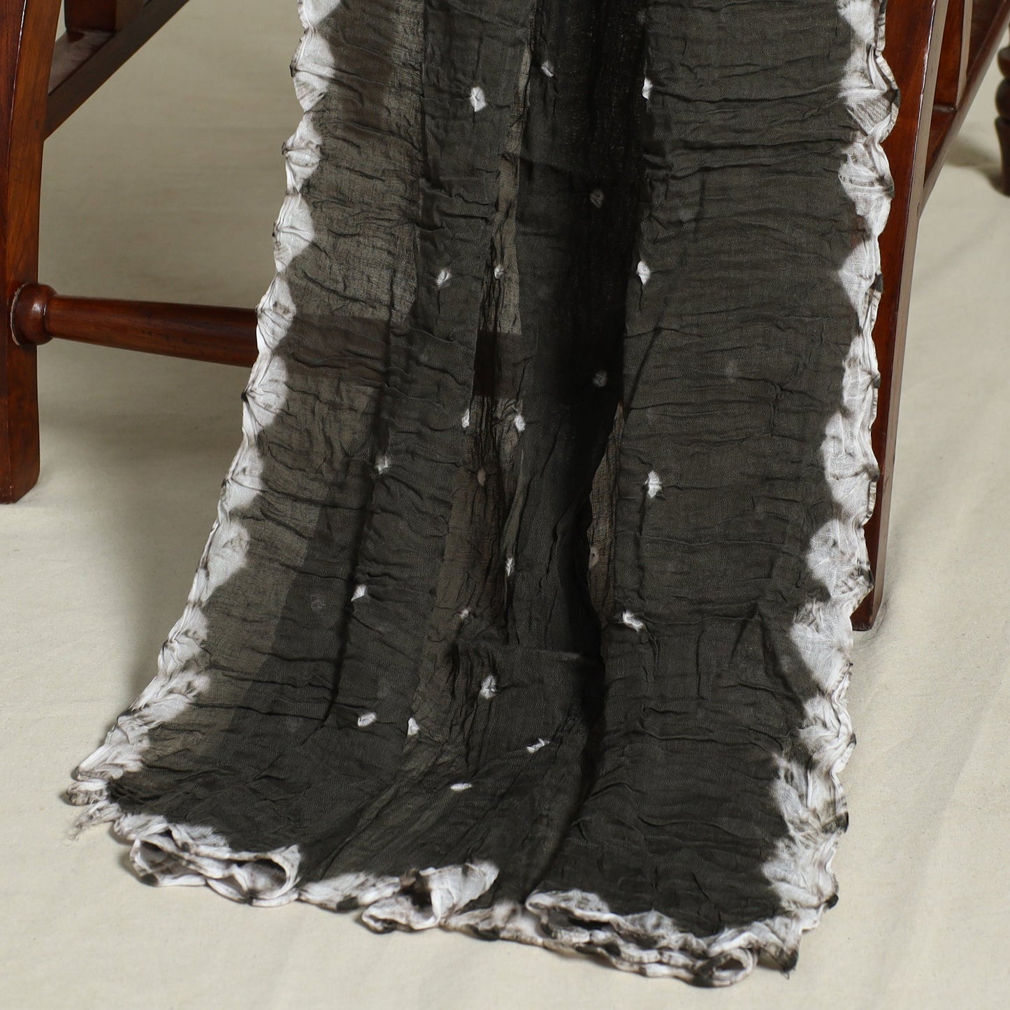 Black 3pc Unstitched Kutch Bandhani Dress Material