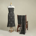 Black 3pc Unstitched Kutch Bandhani Dress Material
