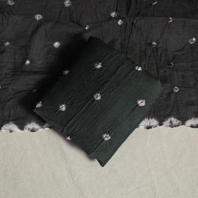 Black 3pc Unstitched Kutch Bandhani Dress Material