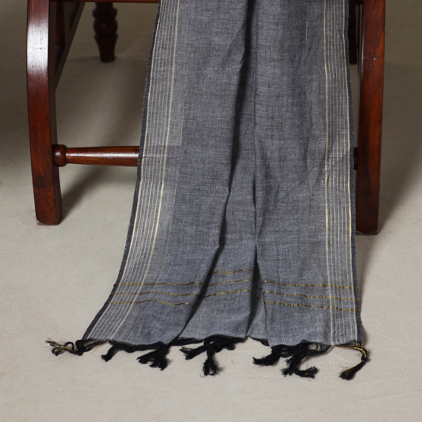 Black - 3pc unstitched maniabandha ikat dress material