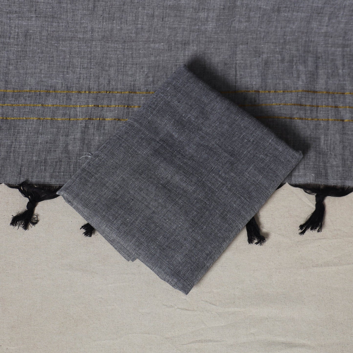 Black - 3pc unstitched maniabandha ikat dress material