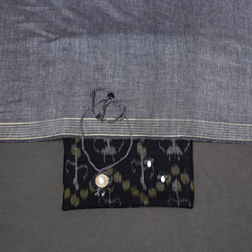 Black - 3pc unstitched maniabandha ikat dress material