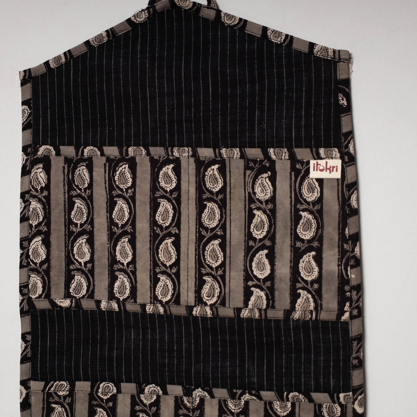 Black - 4 pockets handcrafted cotton wall hanging letter