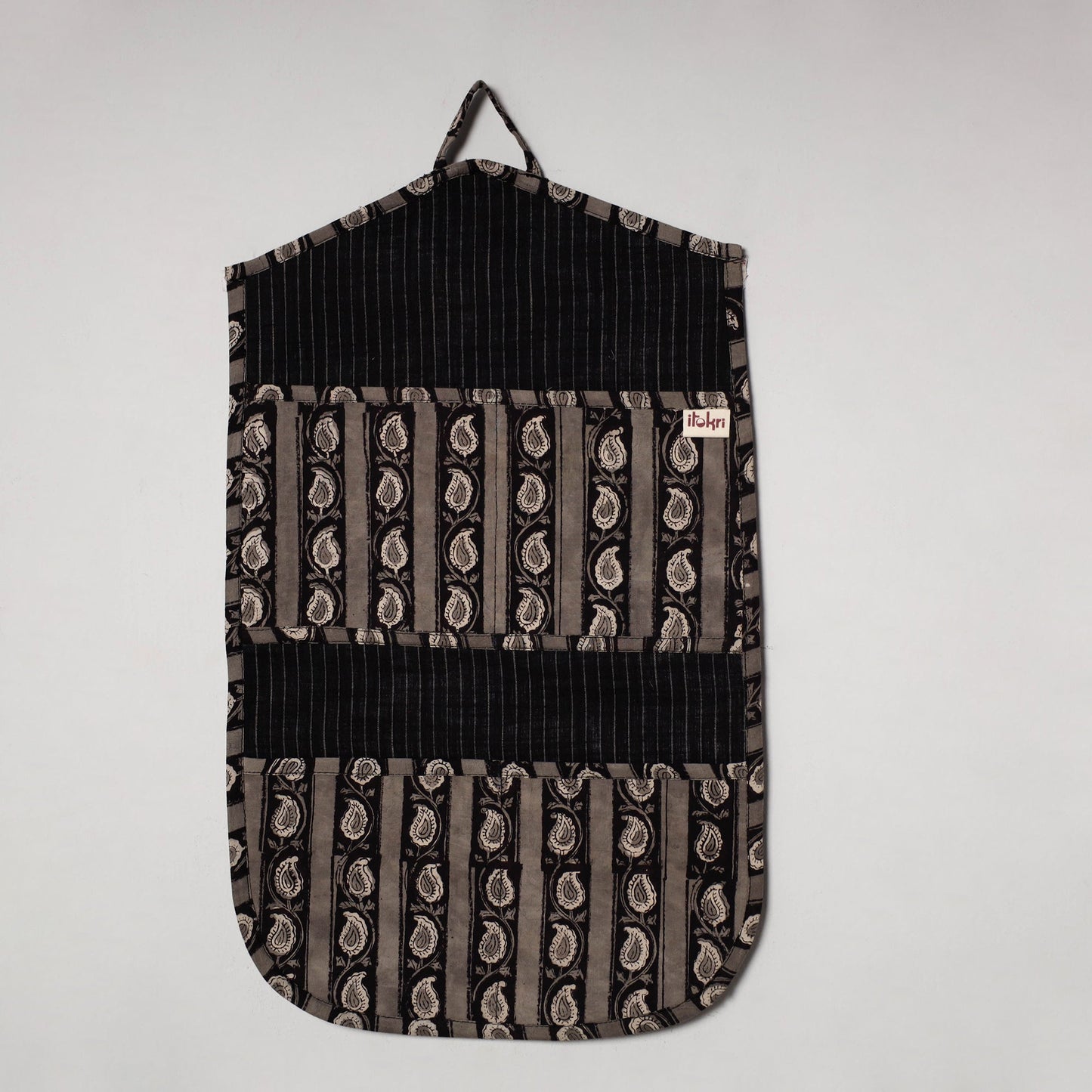 Black - 4 pockets handcrafted cotton wall hanging letter