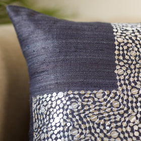 Aari Embroidery Sequin Work Ghicha Silk Cushion Cover