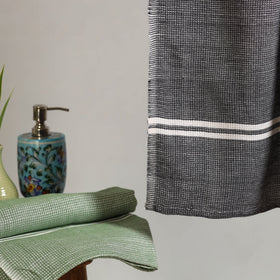 Black Aha Vastra! Pure Handloom Cotton Bath Towel 