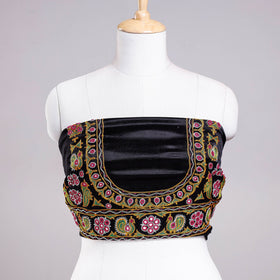 Buy Ahir Hand Embroidery Kutch Mirror Work Mashru Silk Blouse Piece Online at iTokri.com