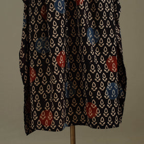 Black Ajrakh Block Print Cotton Kaftan (Long)