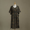 Black Ajrakh Block Print Cotton Kaftan (Long)