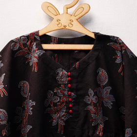 Black - cotton kids kaftan (3-4 years) 14 - handcrafted
