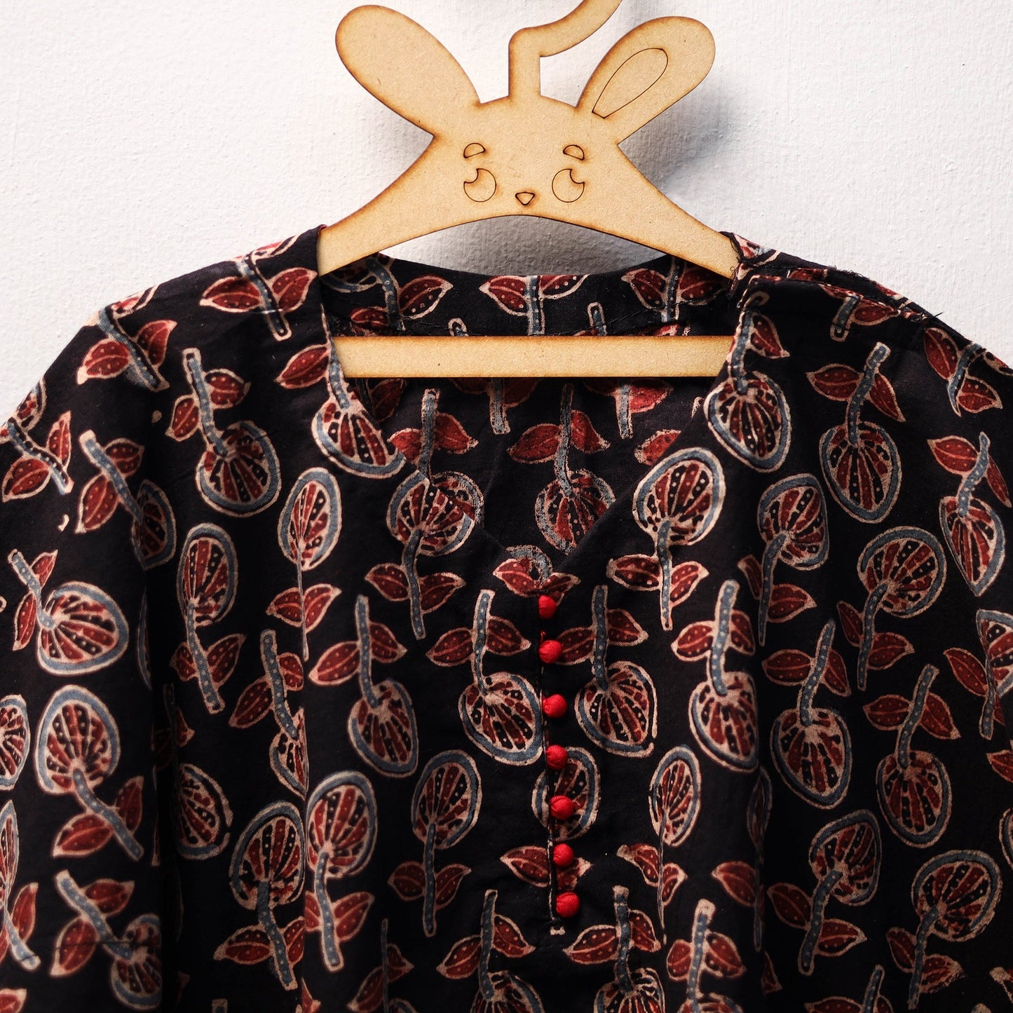 Black - cotton kids kaftan (3-4 years) 29 - handcrafted