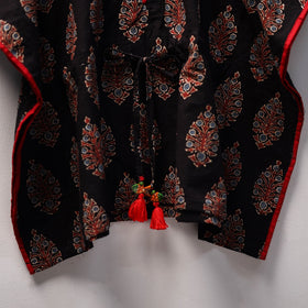 Black - cotton kids kaftan (3-4 years) 31 - handcrafted