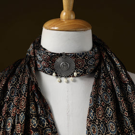 Modal silk pendant necklace scarf 37 - handcrafted