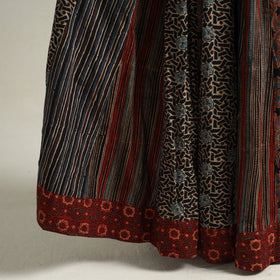  Ajrakh Block Printed 24 Kali Patchwork Cotton Long Skirt 08 