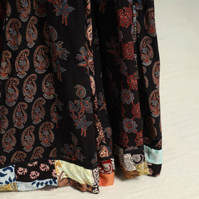 Black - printed 24 kali patchwork cotton long skirt 16