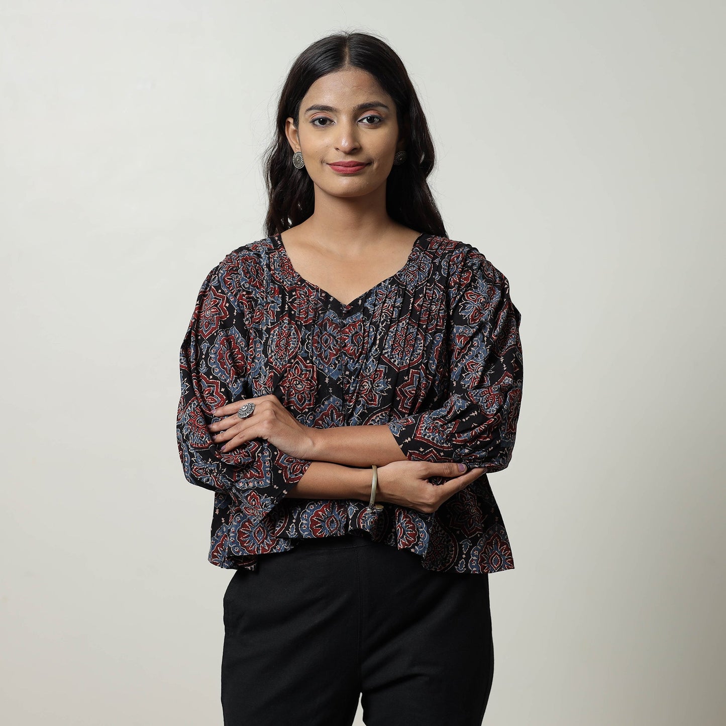 Ajrakh Cotton Crop Top | Handcrafted Elegance