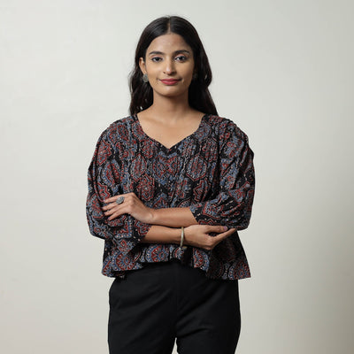 Ajrakh Cotton Crop Top | Handcrafted Elegance