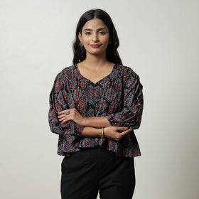 Ajrakh Cotton Crop Top | Handcrafted Elegance