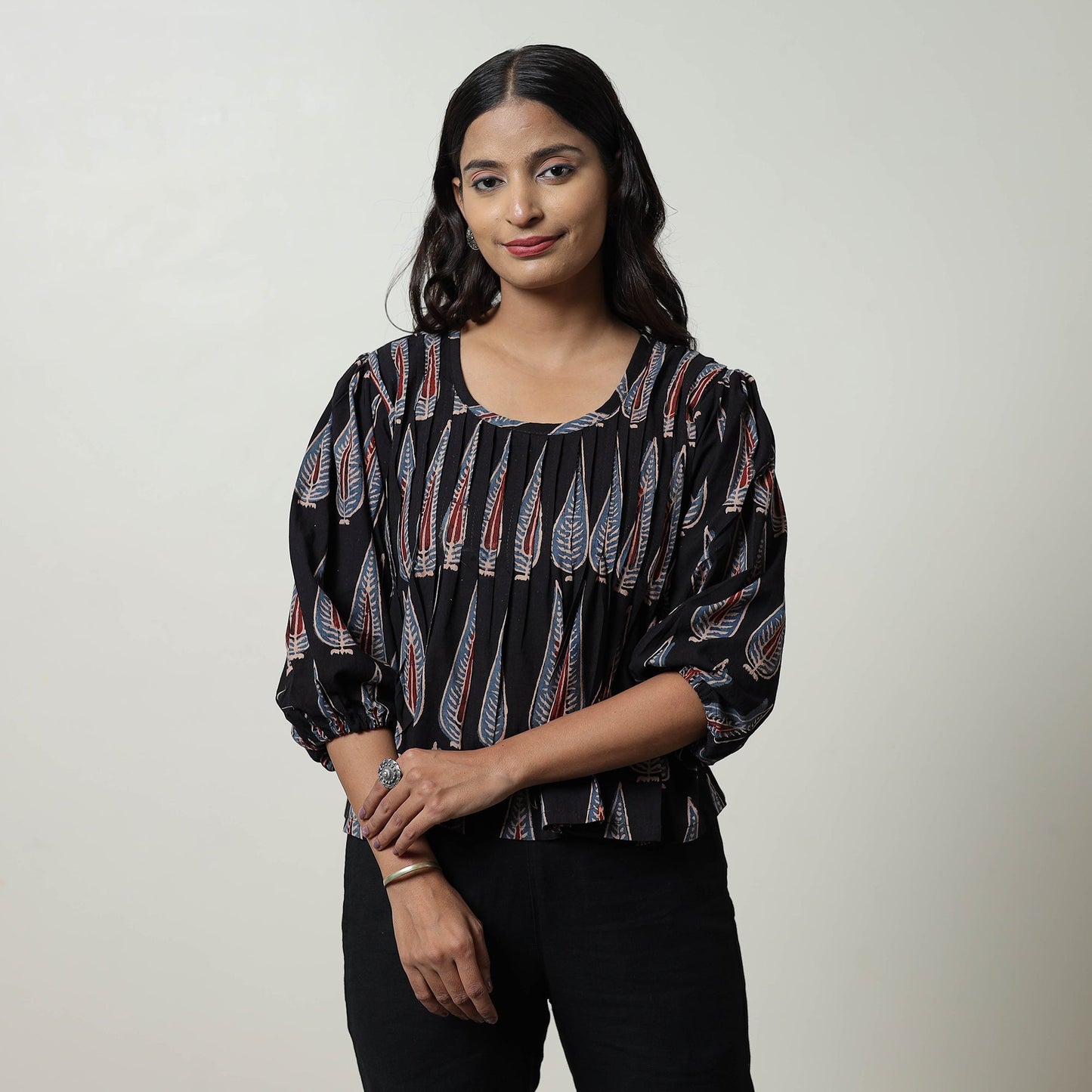 Ajrakh Cotton Crop Top | Handcrafted Elegance