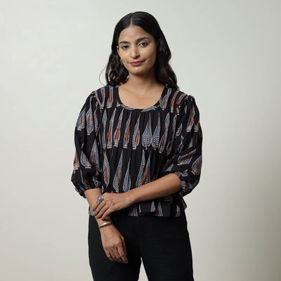 Ajrakh Cotton Crop Top | Handcrafted Elegance