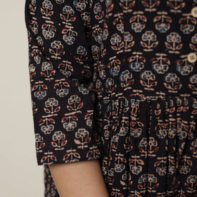 Ajrakh Block Printed Cotton Flared Kurta for Women