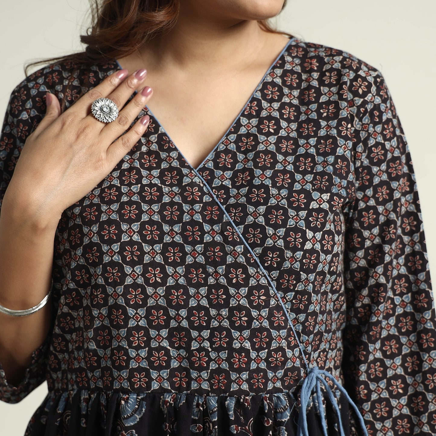 ajrakh kurta with palazzo set 
