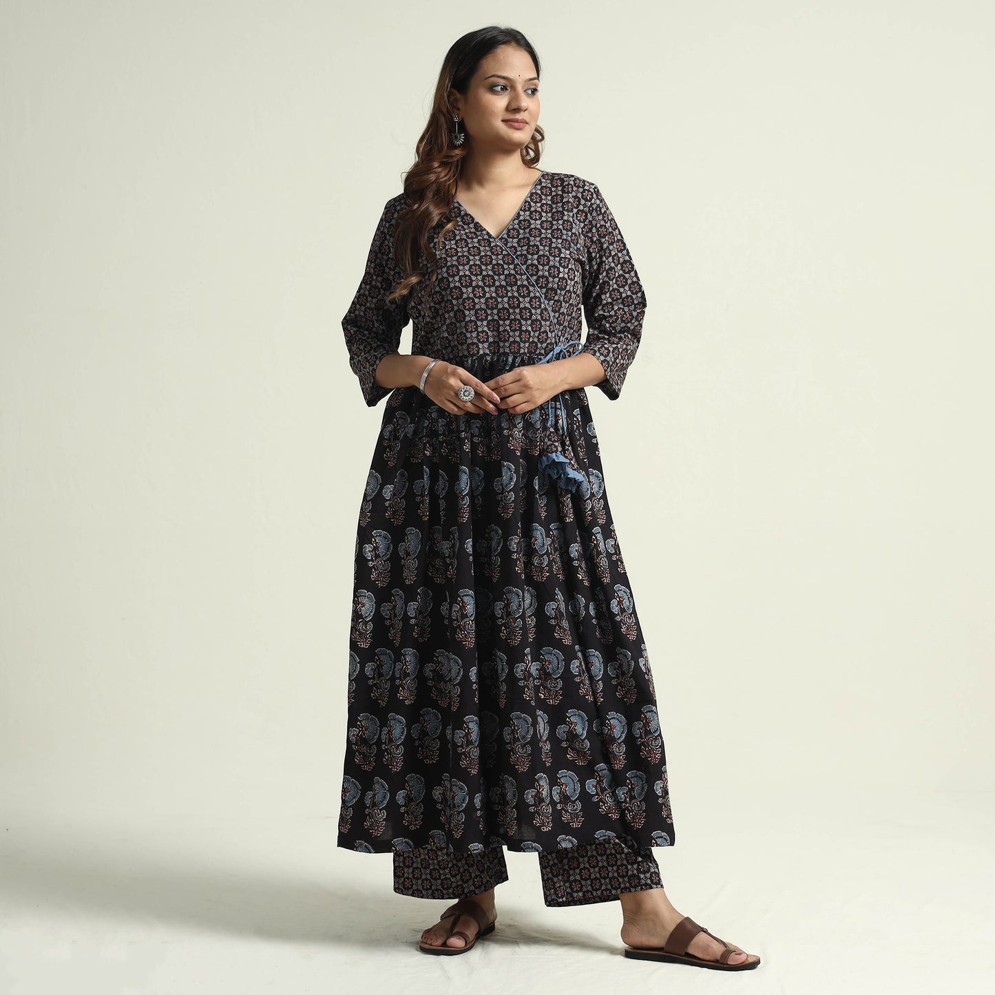 ajrakh kurta with palazzo set 