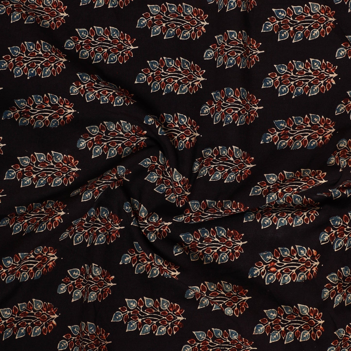 Buy Ajrakh Block Printed Cotton Precut Fabric 26 Online at iTokri.com