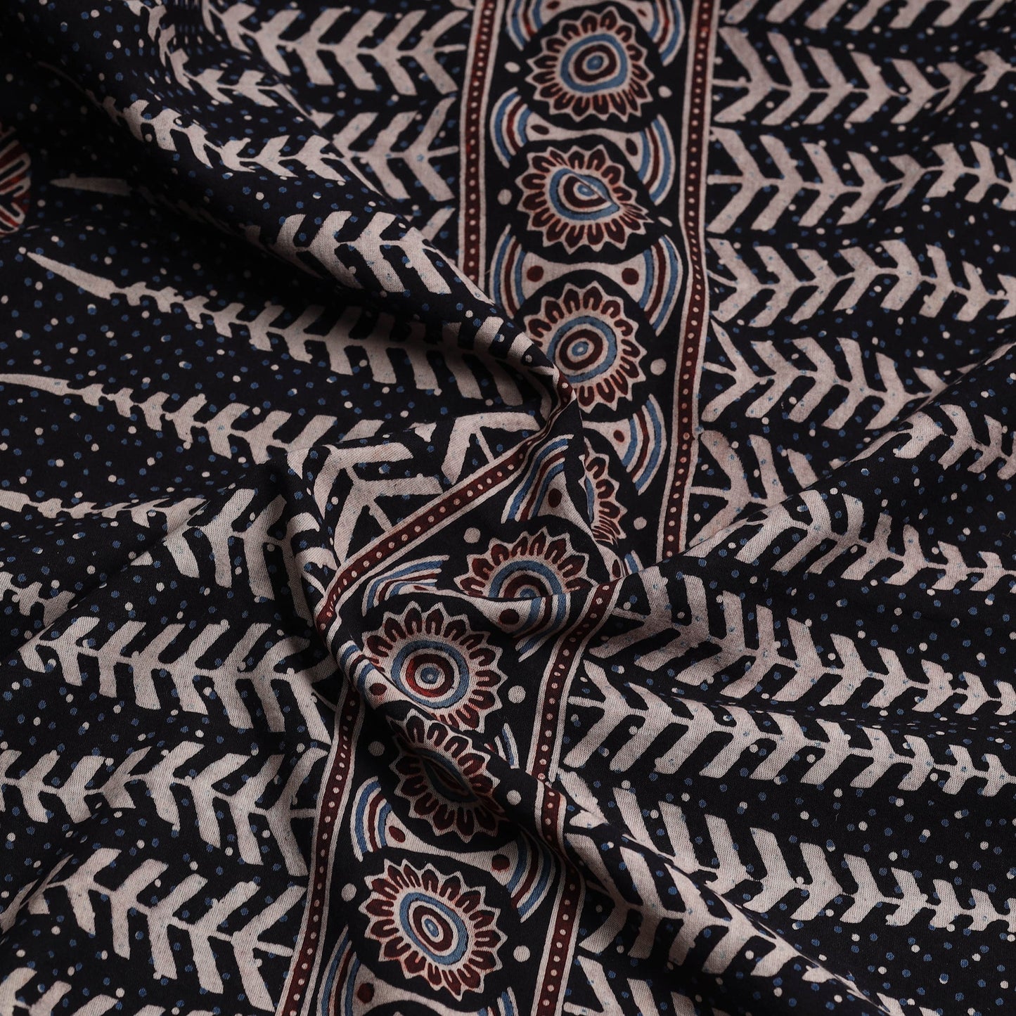 Buy Ajrakh Block Printed Cotton Kurta Material - 3 meter Online at iTokri.com