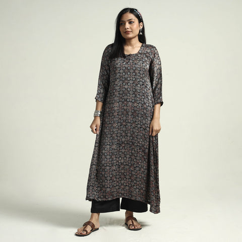 Ajrakh Modal Silk Kurta with Palazzo Set