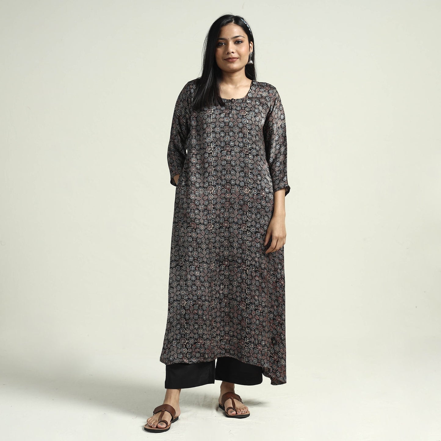 Ajrakh Modal Silk Kurta with Palazzo Set