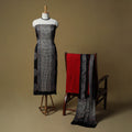 Ajrakh hand block print with bandhani modal silk natural