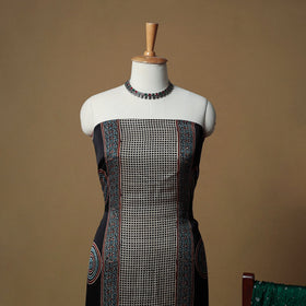 Ajrakh hand block print with bandhani modal silk natural