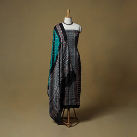 Ajrakh hand block print with bandhani modal silk natural
