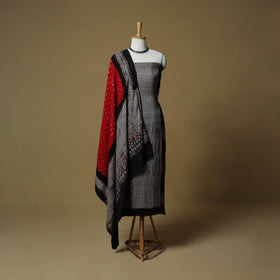Ajrakh hand block print with bandhani modal silk natural
