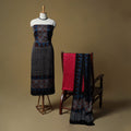 Ajrakh hand block print with bandhani modal silk natural