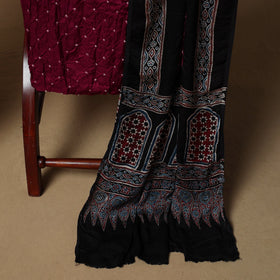 Ajrakh hand block print with bandhani modal silk natural
