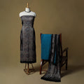 Ajrakh hand block print with bandhani modal silk natural