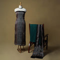 Ajrakh hand block print with bandhani modal silk natural