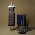 Ajrakh hand block print with bandhani modal silk natural
