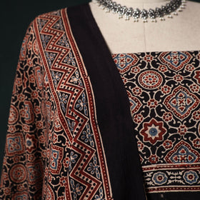 Ajrakh hand block print natural dyed cotton 2pc unstitched