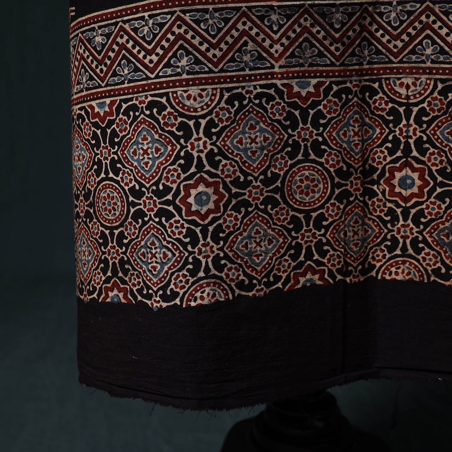 Ajrakh hand block print natural dyed cotton 2pc unstitched