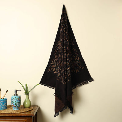  Brown Handloom Block Print Cotton Ajrakh Towel