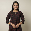 Akola Hand Block Print Cotton Long Straight Kurta for Women